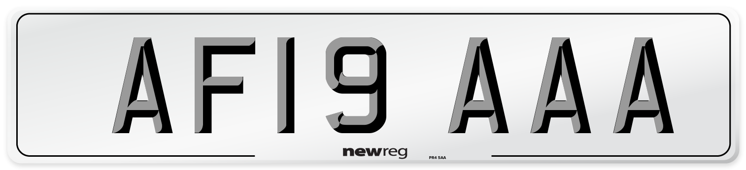 AF19 AAA Number Plate from New Reg